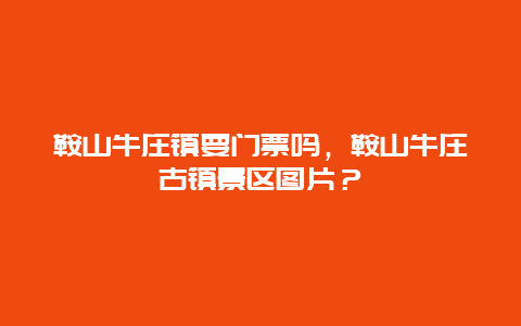 鞍山牛庄镇要门票吗，鞍山牛庄古镇景区图片？