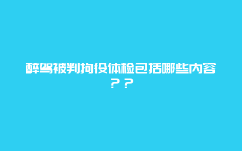 醉驾被判拘役体检包括哪些内容？？