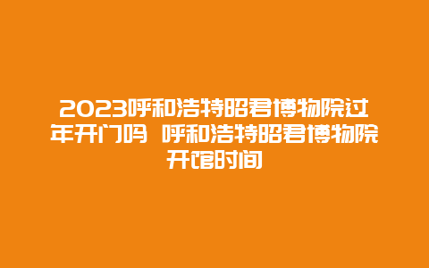 2023呼和浩特昭君博物院过年开门吗 呼和浩特昭君博物院开馆时间