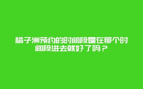 橘子洲预约的时间段是在那个时间段进去就好了吗？