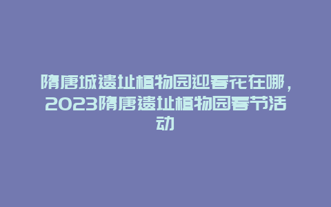 隋唐城遗址植物园迎春花在哪，2023隋唐遗址植物园春节活动