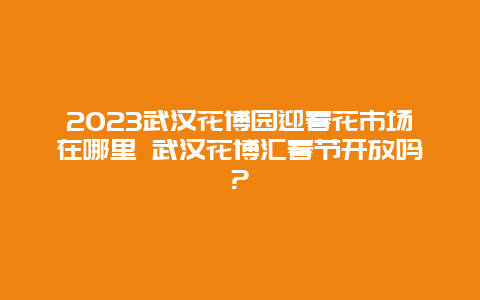 2023武汉花博园迎春花市场在哪里 武汉花博汇春节开放吗?