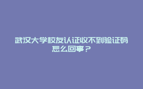 武汉大学校友认证收不到验证码怎么回事？