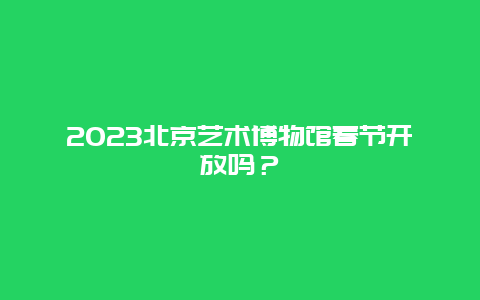 2023北京艺术博物馆春节开放吗？