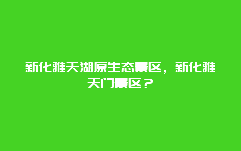 新化雅天湖原生态景区，新化雅天门景区？