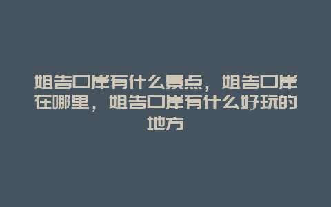 姐告口岸有什么景点，姐告口岸在哪里，姐告口岸有什么好玩的地方