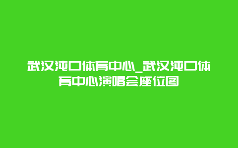 武汉沌口体育中心_武汉沌口体育中心演唱会座位图