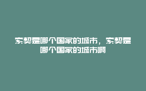 索契是哪个国家的城市，索契是哪个国家的城市啊