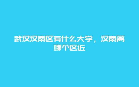 武汉汉南区有什么大学，汉南离哪个区近