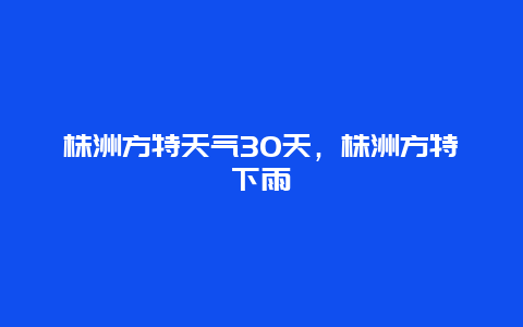 株洲方特天气30天，株洲方特下雨