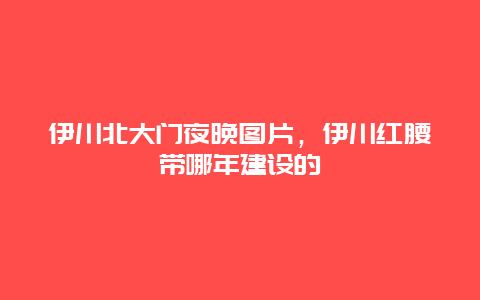 伊川北大门夜晚图片，伊川红腰带哪年建设的