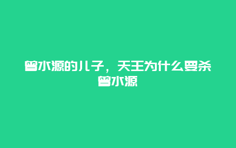 曾水源的儿子，天王为什么要杀曾水源