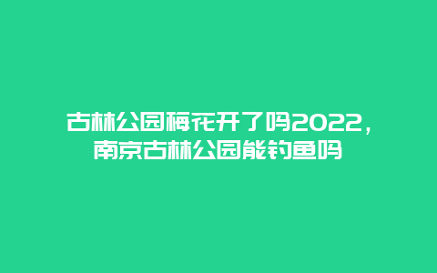 古林公园梅花开了吗2022，南京古林公园能钓鱼吗