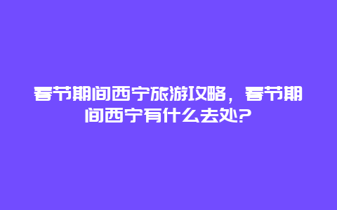 春节期间西宁旅游攻略，春节期间西宁有什么去处?