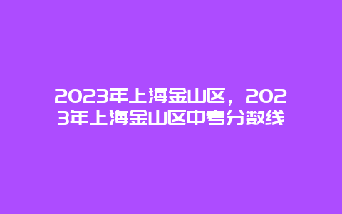 2023年上海金山区，2023年上海金山区中考分数线