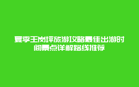 夏季王岗坪旅游攻略最佳出游时间景点详解路线推荐